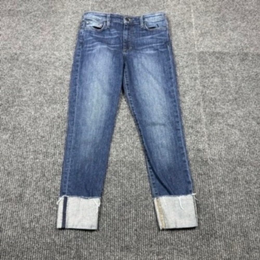 Joe's Jeans The Barb High Rise Straight Leg Raw Cuff Denim Blue W28 THNBRB5734